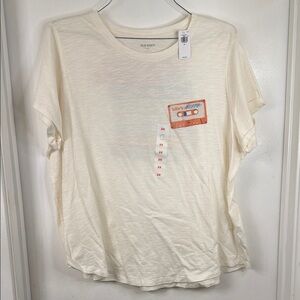 Old Navy Women's Cassette Tape Cream Graphic Tee